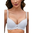 thumbnail image 1 of IHOIU Women's Lace Push Up Bra Padded Underwire Convertible White Size 38C, 1 of 6