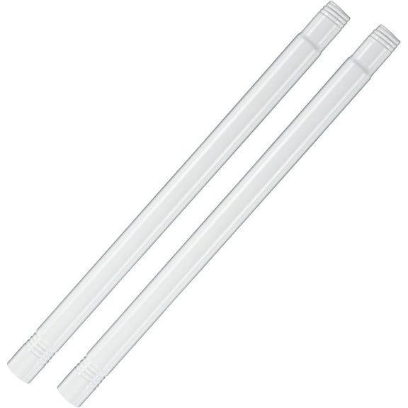 IHOMEPARK 16in White Metal Universal Extension Pole for 1 Inch Diameter Flag Pole Kit for Outside House (2 Pack)