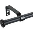 thumbnail image 1 of IHOMEPARK Black Curtain Rod for Windows 28 to 64 inches for Sliding Glass Door, 5/8In Adjustable Metal Pole with Brackets, Modern Classic Finial Style, 1 of 7