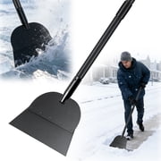 IHOMEPARK Ice Snow Scraper - Multifunctional Garden Flat Shovel Floor Scraper with Metal Sharp Blade for Lawn Edging, Heavy Duty Weed Scraper Tool, 67", Black