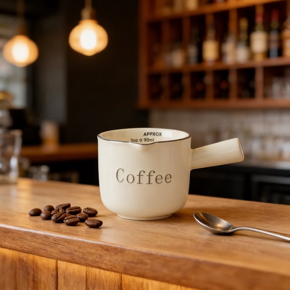 IHXORA 5 Count Ceramic Small Milk Cups with Handle Graduated for Coffee Extraction High Temperature Resistant Material for Daily Use