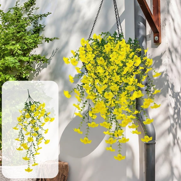 IHXORA 5 Count Plastic Artificial Flowers Wall Mounted Simulated Bouquet for Long Lasting Indoor Outdoor Decoration, Suitable for DIY Handmade Projects and Home Decor