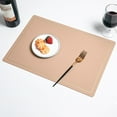 thumbnail image 1 of IHXORA Leather Table Runner and Placemats Set, Heat Insulating Double Sided Mats, Western Style Design, for Formal Dining, Holiday Tables, Kitchen Decor, Rose Gold, 1 Pc, 1 of 7