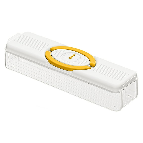 IHXORA Multi-layer Dumpling Box, Single-lid Design, Side Door Storage, for Kitchen Refrigerator Organization, Pantry, Meal Prep, Yellow, 1 Pc