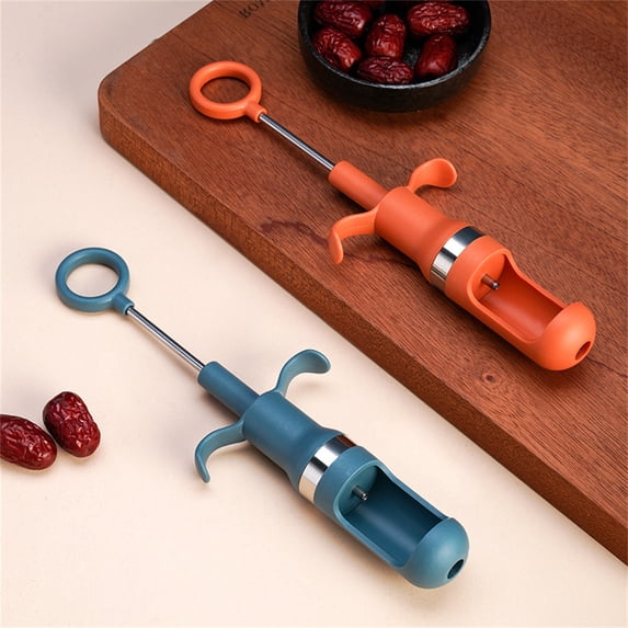IHXORA Red Date Pitter Tool, Syringe for Removing Seeds and Cores, Multi-functional Hawthorn Slice, Jujube and Cherry Kernel Remover, for Home Kitchen, Food Prep, Canning and Preserving, 1 Pc