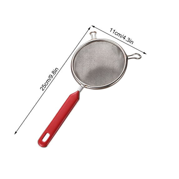 IHXORA Stainless Steel Handheld Sieve, Flour Sifter Baking Tool, Fine Mesh Filter, Double Handle Design, for Sifting Dry Ingredients, Baking, Cooking, Silver, 1 Pc