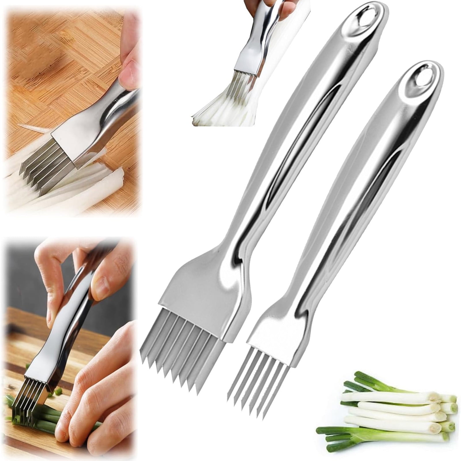 IHXORA Stainless Steel Scallion Cutter and Shredder, 304 Stainless ...