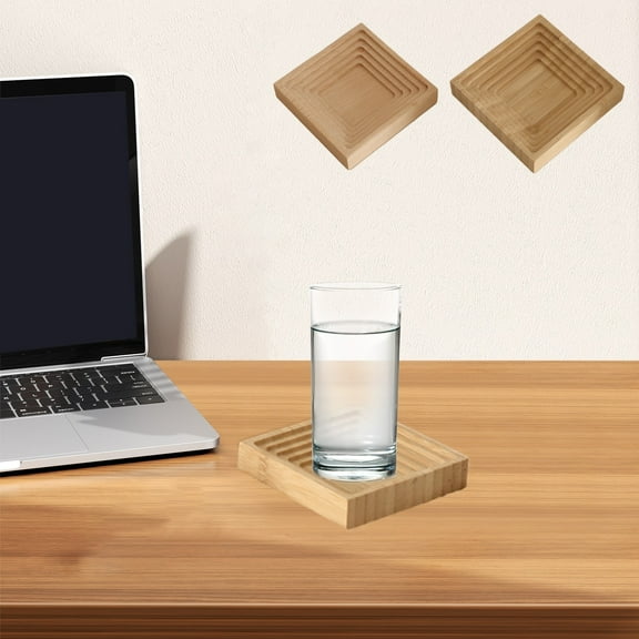 IHXORA Wooden Tray, Japanese Style Desktop Organizer, Bamboo and Wood Material, Square Shape, Aromatherapy and Snack Storage Plate, for Tabletop Decor, Workspace Supplies, Living Room, Beige, 1 Pc