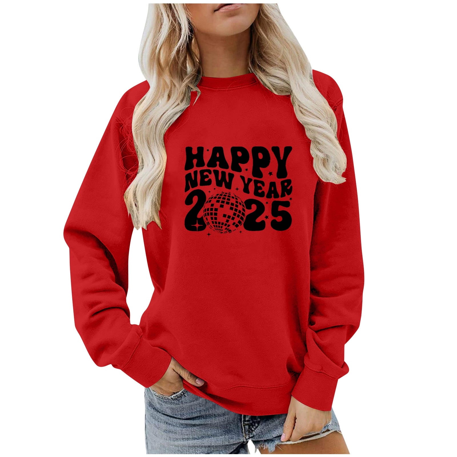 IHengLiXing New Years Shirts Women ! Top Long Sleeve for Women 2025 New