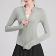 thumbnail image 1 of IHengLiXing Oversized Sweaters Tops Women's Autumn-Winter Casual Solid Color Long Sleeve Zippered Collar-High Slim Fit Sports Top Fall Shirts for Women 2024 Army Green S, 1 of 3