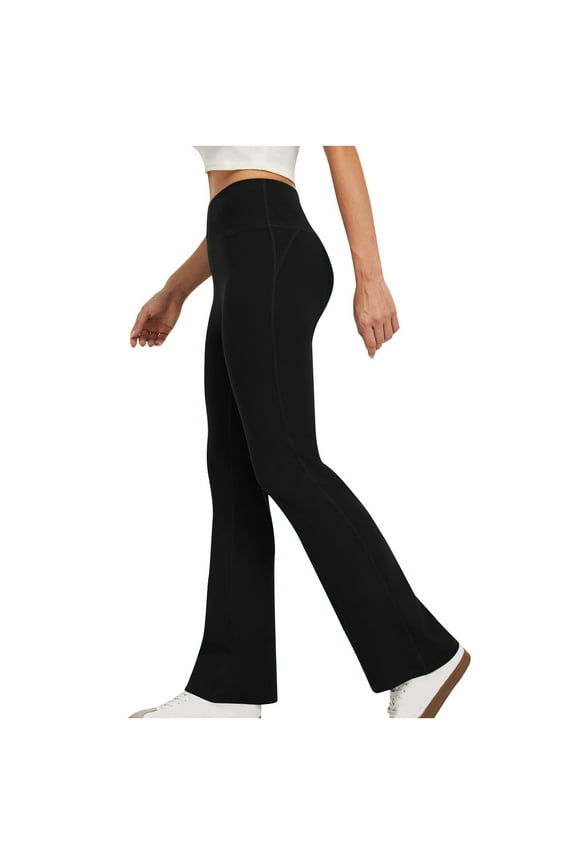 Yoga Pants for Women Petite Black Size L Women Workout Out Pocket Leggings Fitness Sports Running Yoga Athletic Pants