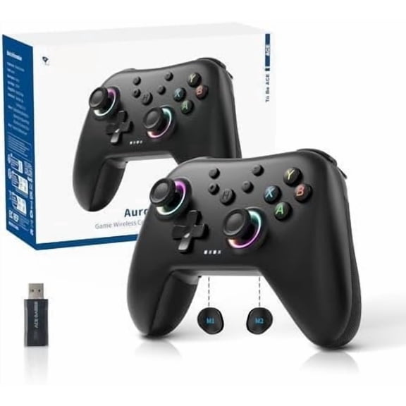 II 2.4G Controller for PC/Android//iOS/ 2/Steam Deck with Rotary Motors, RGB Hall Effect Joysticks - Upgraded PC Gaming Controller and Buttons Lock