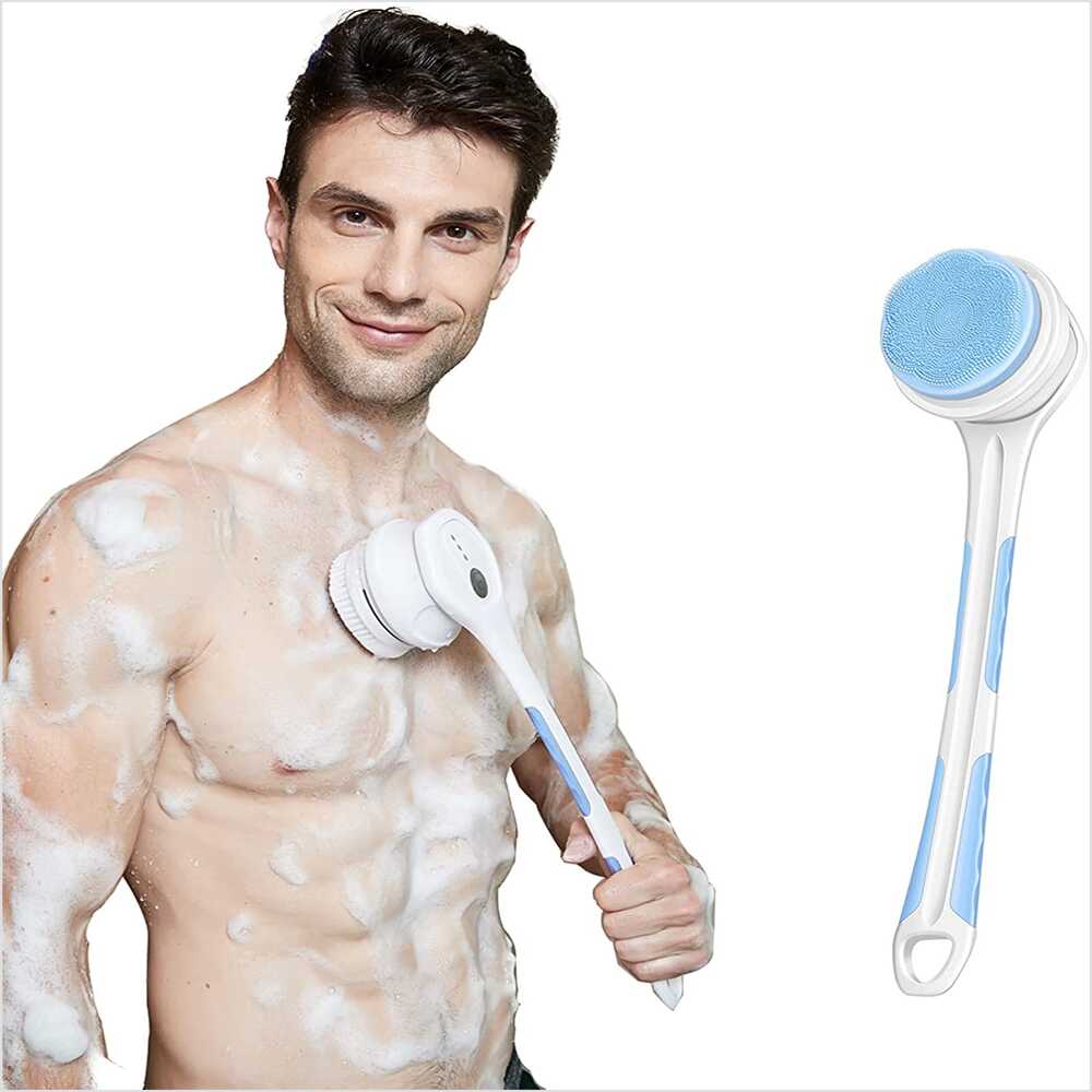 IIFONII Body Scrubber Shower Brush with Long Handle, Electric Bath
