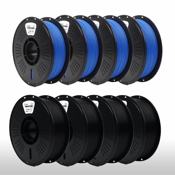IIID MAX -  HighSpeed PLA PLUS Filament, 4 Black + 4 Blue (8-Pack) -  1.75mm 3D Printer PLA+ Filament - 8 X (1Kg/2.2lb Spool)