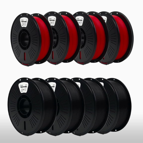 IIID MAX - HighSpeed PLA PLUS Filament, 4 Black - 4 Red (8-Pack) - 1.75mm 3D Printer Filament - 8 X (1Kg/2.2lb Spool)