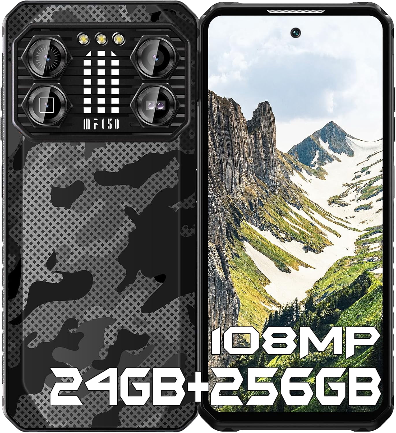 IIIF150 B2 PRO (2024) Rugged Smartphone Android 13, 24GB(12 12) 256GB(TF 1TB) Mobile Phones, 100MP 24MP Night Version, 6.78''FHD Waterproof Phone, 10000mAh Battery