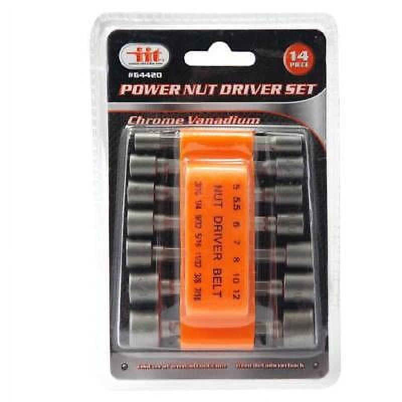 IIT 14pc Nut Driver Power Nuts Setter Belt Clip Power Bits Tools 64420