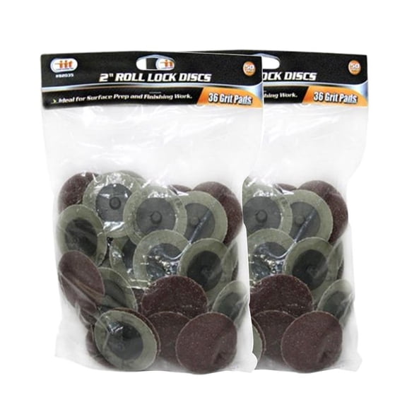 IIT 82035 Tool 2" 36 Grit Roll Lock Sanding Discs (100 Pcs)