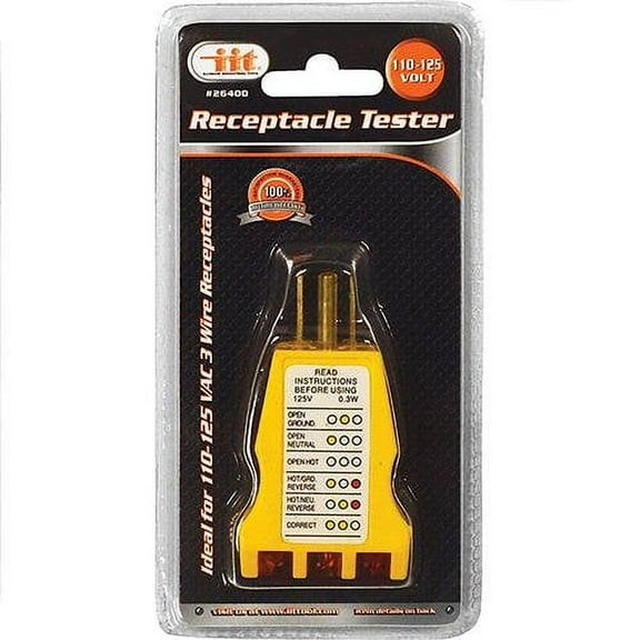 Electrical Outlet Receptacle Tester 110-125 Wire Faulty Wall Plug Finder 26400