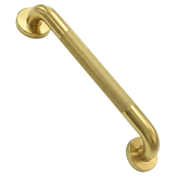 IJDD 16 Inch Stainless Steel Grab Bar for Bathroom, ADA Compliant Safety Handrail, Heavy Duty Wall Mounted Support Handle for Shower, Bathtub, Toilet, Elderly, Seniors and Disabled, Gold