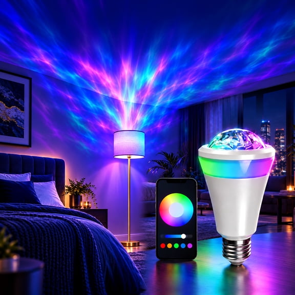 IJIL Smart Projection Light Bulb, 2.4G Wi-Fi BLE App Control LED Bulb for Bedroom Living Room Home