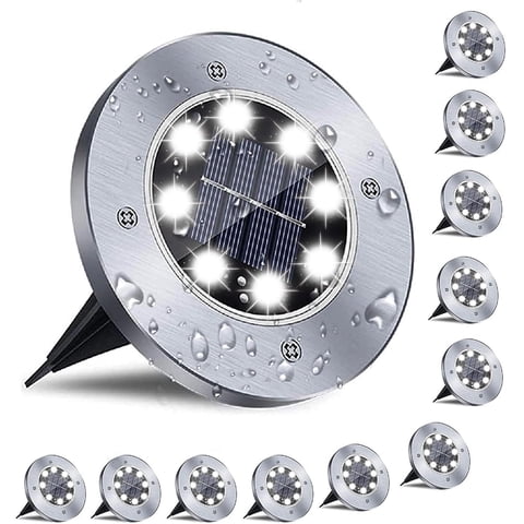 IJIL Solar Lights Outdoor Waterproof, 12pcs LED In-Ground Lights for Yard Patio Garden Outside Pathway