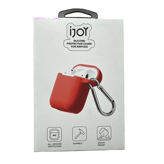 IJOY Silicone Protective Earbuds Case for AirPods, Red, New, 1 Count