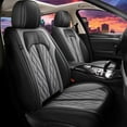 thumbnail image 1 of IKABEVEM Car 5 Seat Covers Fit for Chevrolet Silverado 2007-2018 Chevy Silverado Full Set Faux Leather Cushion Protector,Black&Grey, 1 of 5