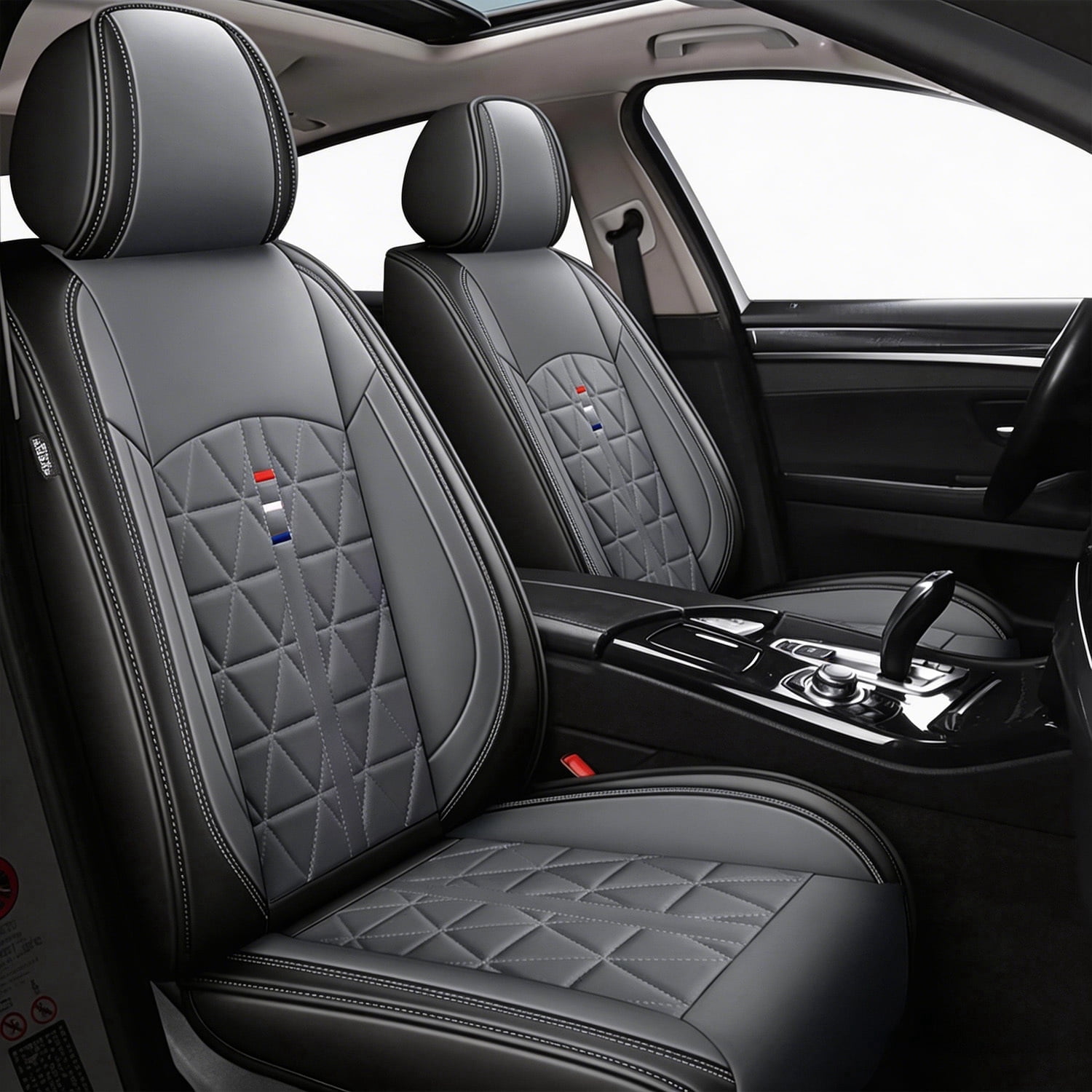 IKABEVEM Car 5-Seat Covers Front & Rear Full Set for Toyota RAV4 2013-2024 Car Seat Covers PU Leather Cushion Pad (Black)