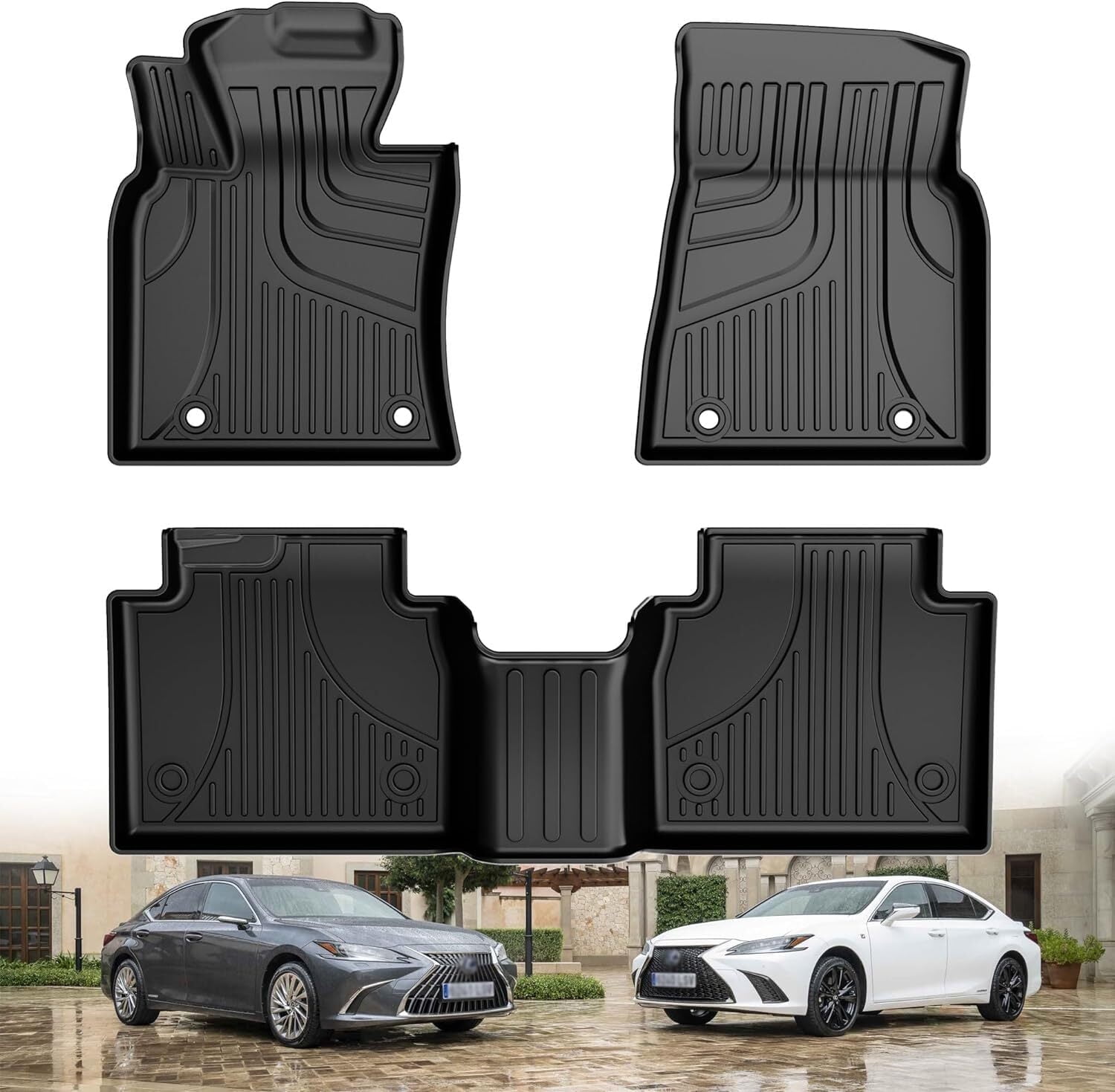 Large Gray Carpet Floor Mats With Monte Carlo SS Logo - Front & Rear Set