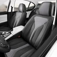 thumbnail image 1 of HQBQBUG Seat Covers for Cars Fit for GMC Yukon 2007-2025 Black Full Set Leather Double Stitched Seams Front Back Waterproof Seats Covers Black&Grey,Full Set(5 Seat), 1 of 6