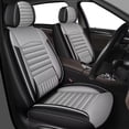 thumbnail image 1 of LAONNVIR Car Seat Covers Full Set Fit for Ford Ranger 2019-2024 Waterproof Breathable Leather Seat Protector with Airbag Compatible Automotive 5 Seat Cushions Cover (Black&Grey), 1 of 5