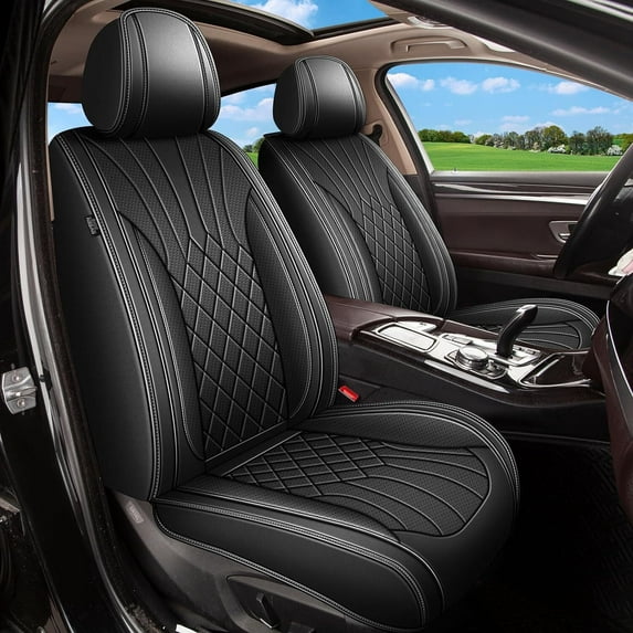 LAONNVIR Car Seat Covers for Mitsubishi Mirage 2017-2023: Seat Covers Full Set Leather Breathable (5 Seats, Black)