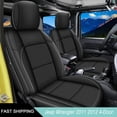 thumbnail image 1 of IKABEVEM Custom Fit Seat Covers for Jeep Wrangler 2011 2012 4-Door Waterproof Leather Car Seats Cover Full Set（Black）, 1 of 7
