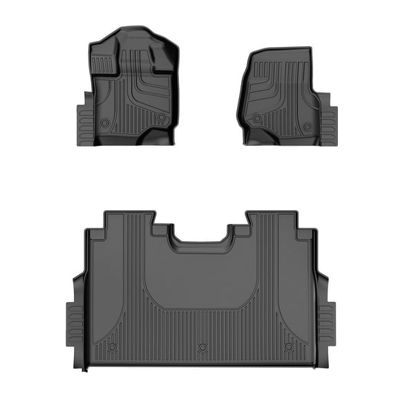 IKABEVEM Floor Mats for 2015-2025 Ford F150 SuperCrew Cab - All Weather Protection Car Floor Liners - 1st & 2nd Row Full Set Car Accessories (Not Fit Rear Seat with Under-Seat Fold Flat Storage)