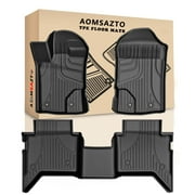 IKABEVEM Floor Mats for Ford Ranger SuperCrew Cab 2019-2024, Heavy Duty TPE All Weather Protection Car Floor Mats, 1st & 2nd Row Full Set Rubber Floor Liners, Anti Skid Car Mats, Black