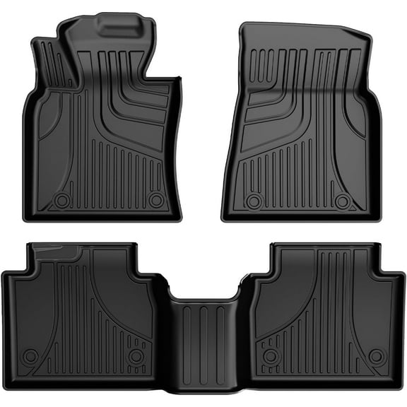 IKABEVEM Floor Mats for Lexus ES 2018-2024, Heavy Duty TPE All Weather Protection Car Floor Mats, 1st & 2nd Row Full Set Rubber Floor Liners, Anti Skid Car Mats, Black