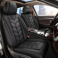 thumbnail image 1 of LAONNVIR Full Coverage Leather Car Seat Covers Full Set Universal Fit for Most Cars Sedans Trucks SUVs with Waterproof Leatherette in Automotive Seat Cover Accessories (Black,5 Seats), 1 of 7