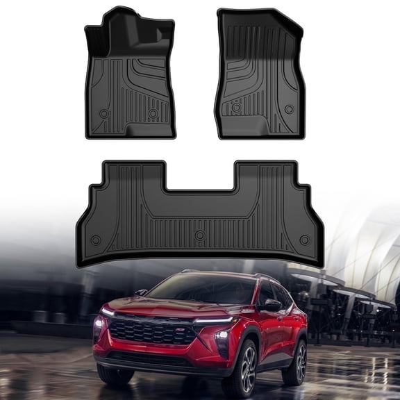 IKABEVEM Original 2024 2025 Trax Floor Mats for Chevrolet/Chevy Trax LS/1RS/LT/2RS/ACTIV Models Custom Fit 2024 2025 Chevy Trax 1st and 2rd Row Car Liners Interior Accessories, Black