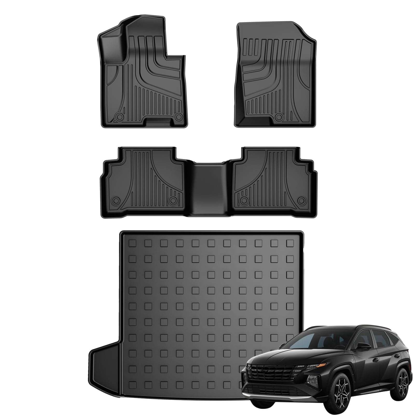 IKABEVEM All Weather Original Floor Mats & Cargo Liner for 2016-2021 ...