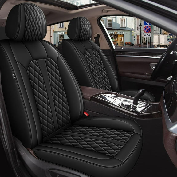 LAONNVIR Seat Covers Fit for Toyota RAV4 2013-2024 2025 5 Seats Car Seat Cover Ice Silk Leather Breathable Waterproof Automotive Cushion Protector (5 Seats & Black)