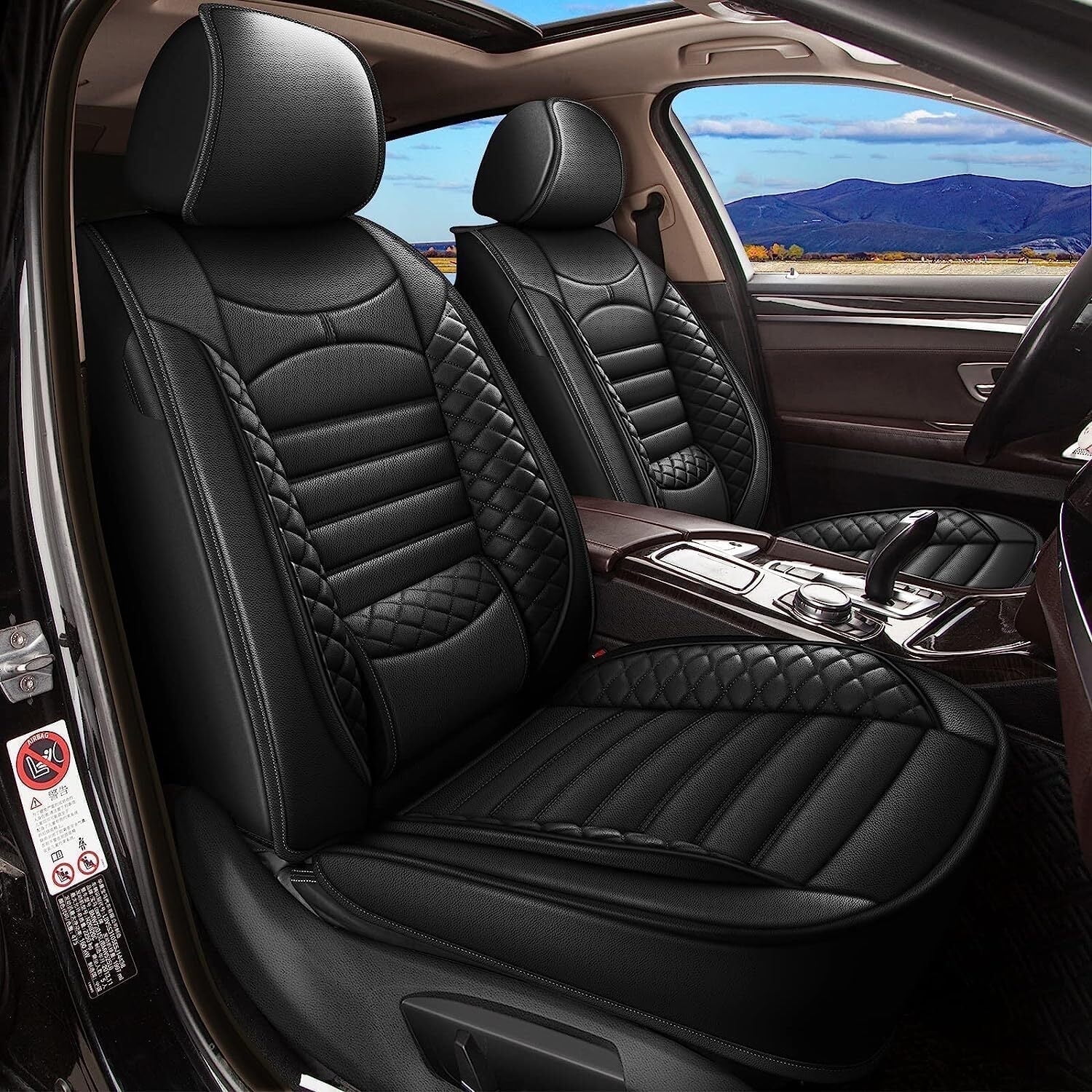 LAONNVIR Full Set Fit for Toyota RAV4 2013-2024 2025 Car Seat Cover Leather Waterproof Automotive Cushion Protector (Black,5 Seats)