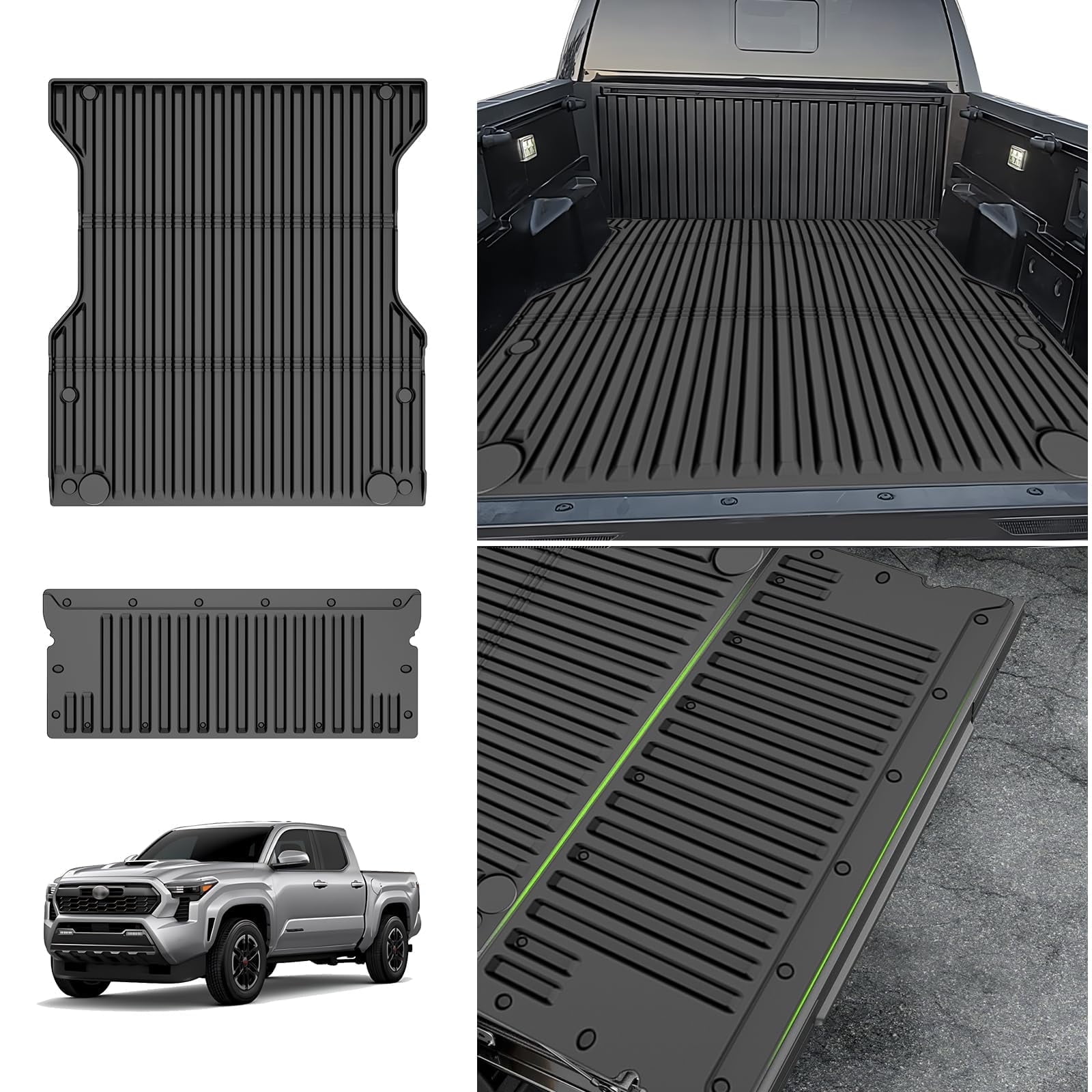 IKABEVEM Truck Bed Mat & Tailgate Mat Compatible with 2024 Toyota