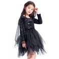 thumbnail image 1 of IKALI Black Witch Costume Girls Spider Tutu Dress Kids Halloween Evil Outfit Magic Fancy Dress, 1 of 6