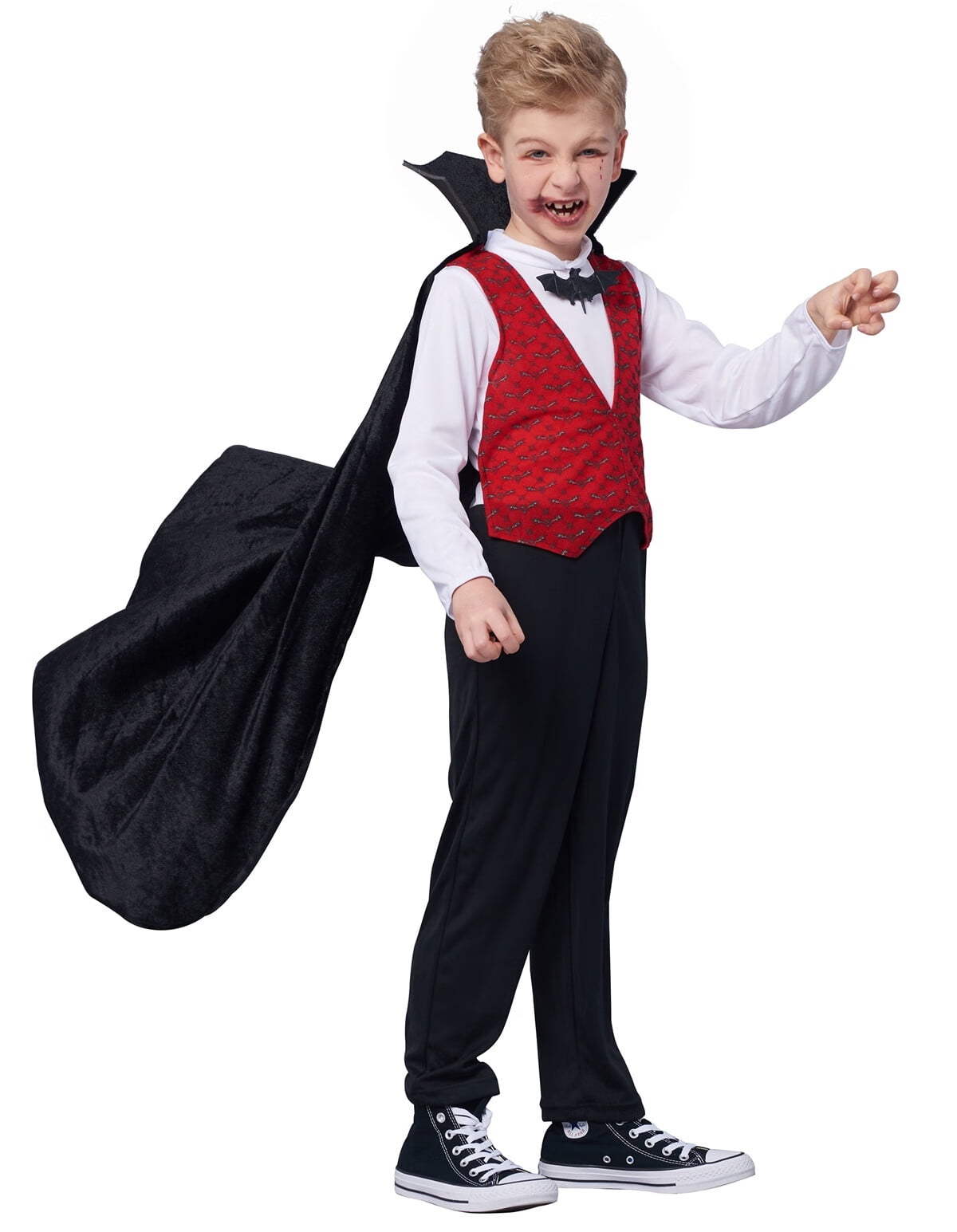 IKALI Boys Vampire Costume, Kids Halloween Dracula Outfits Black Cape ...