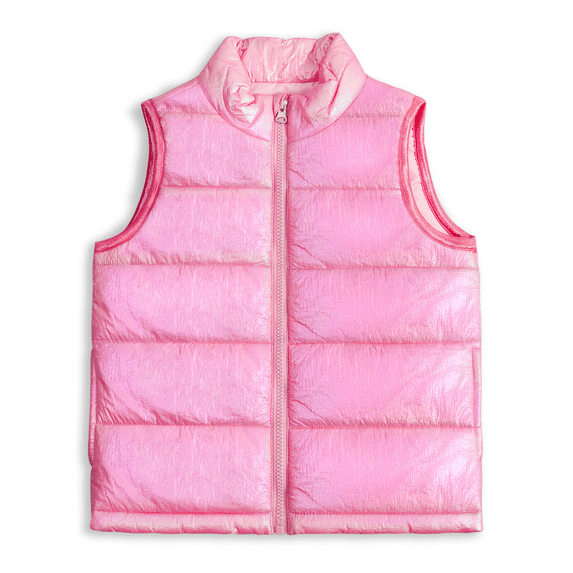 IKALI Girls Puffer Vest Kids Winter Jacket Lightweight Clothes with Pockets Pink 3-12 Years