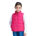 thumbnail image 1 of IKALI Girls Puffer Vest Kids Winter Jacket Lightweight Clothes with Pockets Rose 3-12 Years, 1 of 4