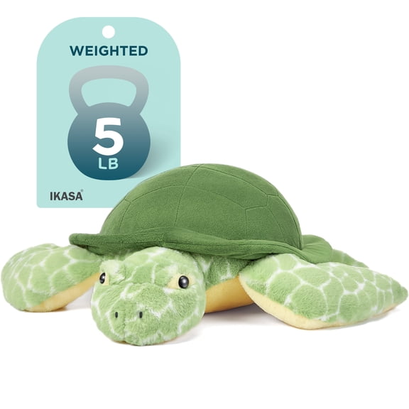 IKASA 5 lbs Weighted Stuffed Animal Sea Turtle Plush Toy,24 inches Giant Large Big Jumbo Soft Toys, Huge Size Cute Fluffy Heavy Fat Oversized Plushie,Gifts for Kids Girls Boys