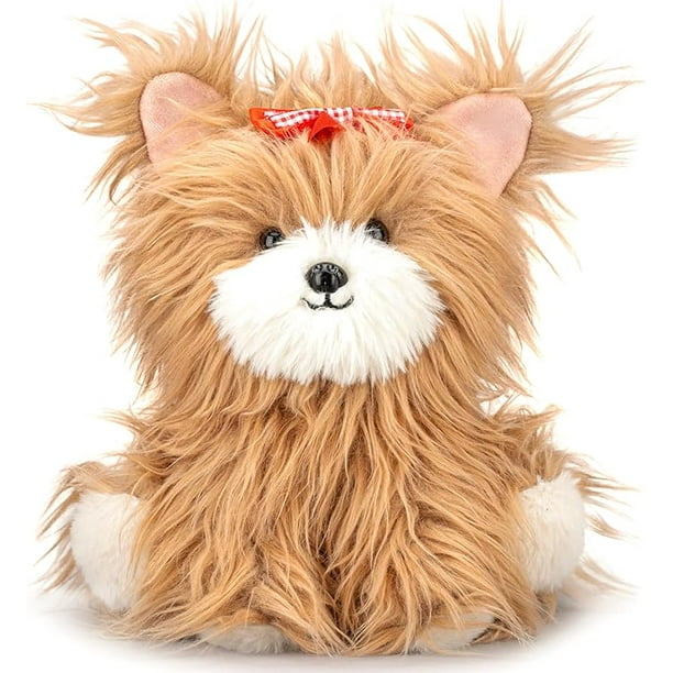 IKASA Dog Stuffed Animals Yorkshire Terrier Plush Toys 9.5 Cute Yorkie Puppy Plushie Soft Small Fluffly Cuddly Plushy Fluffy Toy Gifts for Kids