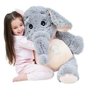 IKASA Giant Elephant Stuffed Animal Plush Toy,Large Jumbo Elephant 39" Gray Huge Cute Soft Toys,Big Size Fluffy Plushy Fat Oversized Plushie,Gifts for Girls Boys Girlfriend Children